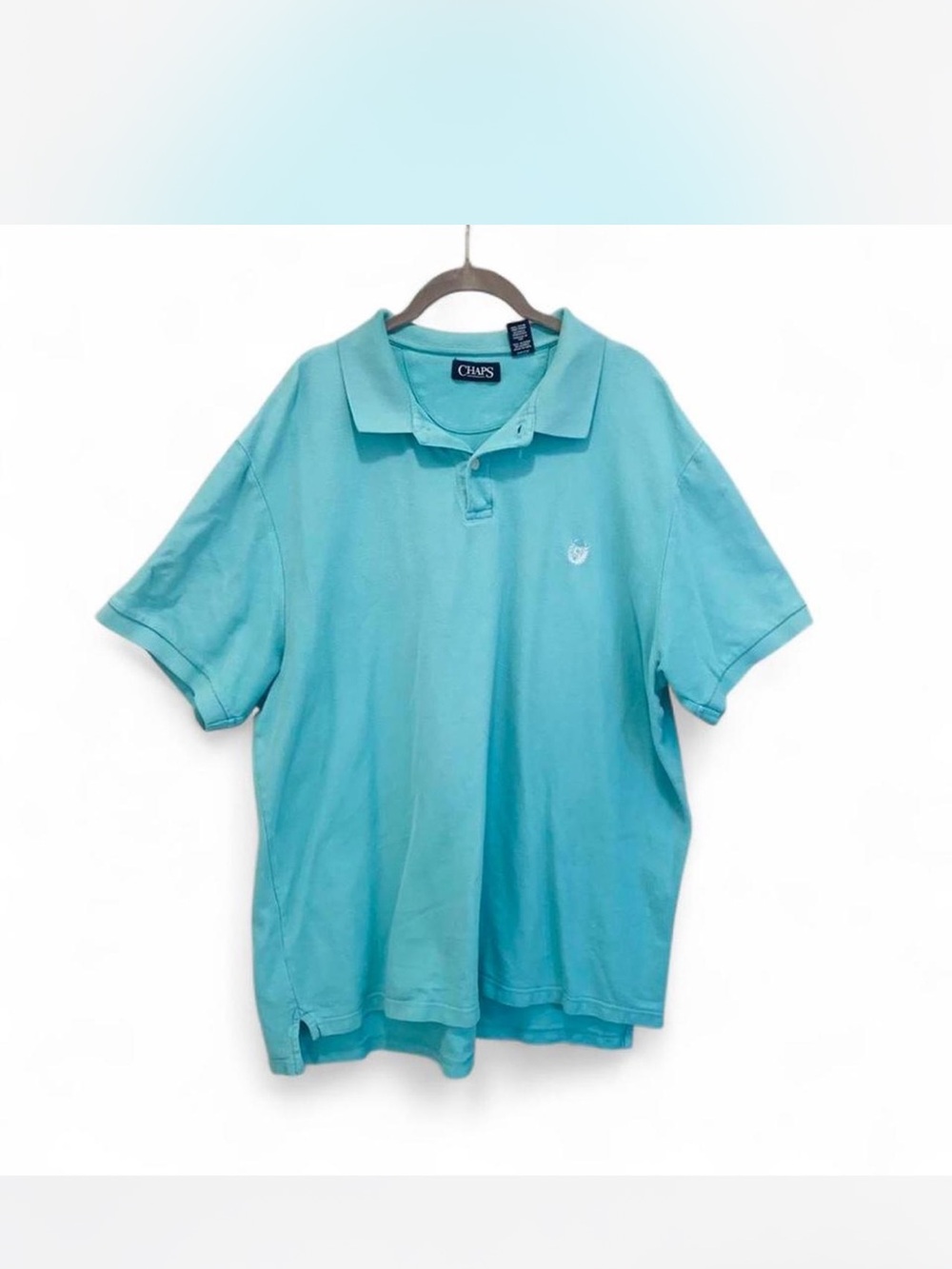 Men’s Preppy Chaps Ralph Lauren Men’s Polo - Aqua Blue size XXL